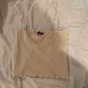 Zara cream spaghetti strop crop top tank